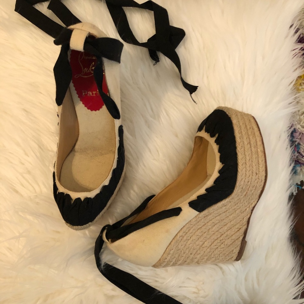 Christian Louboutin Espadrille Wedges (sz 35)